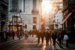 Busy shopping street