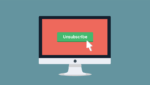 Computer screen displaying 'unsubscribe'
