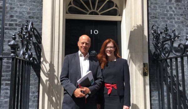 Money and Mental Health outside number 10 Downing Street