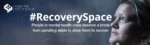 Recovery space campaign graphic with a woman looking out the window