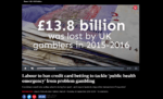 Picture of The Independent article on gambling