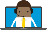 cartoon picture of a member of customer services staff