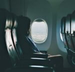 picture of a woman on a plane