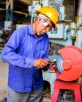 man wearing hard hat at work