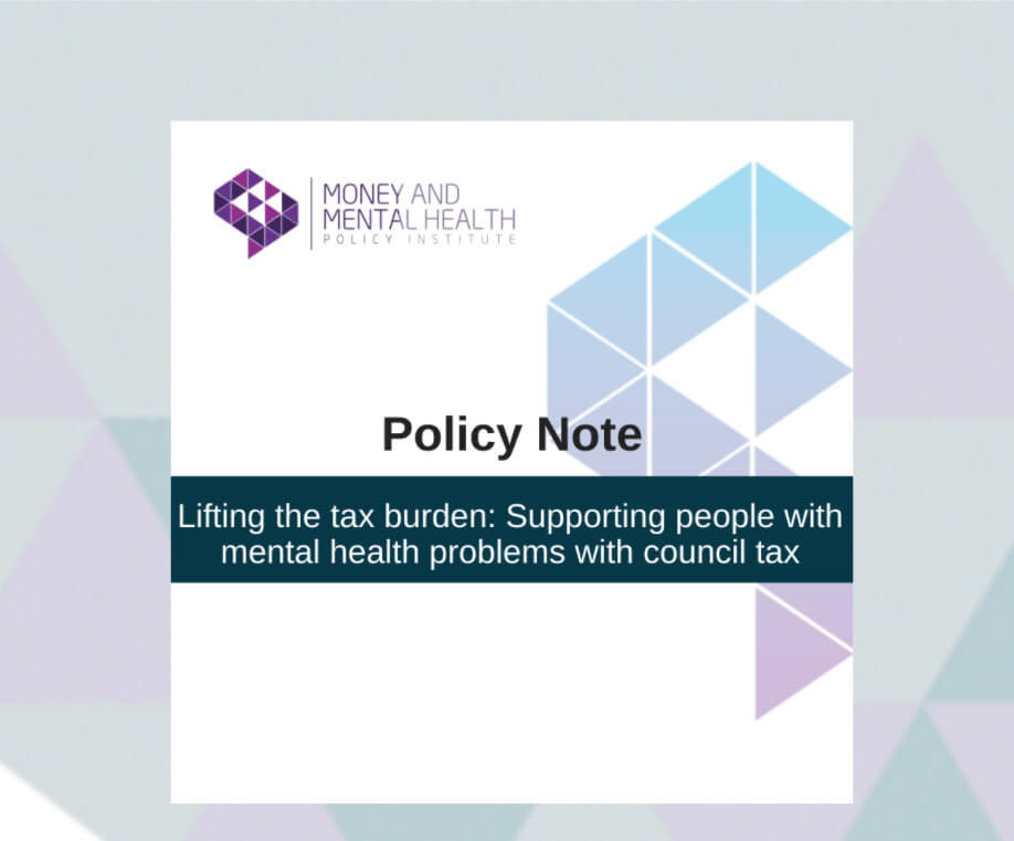 Graphic with the text Lifting the burden: Supporting people with mental health problems with council tax