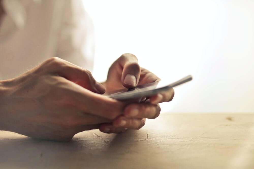 A smartphone in someone's hands