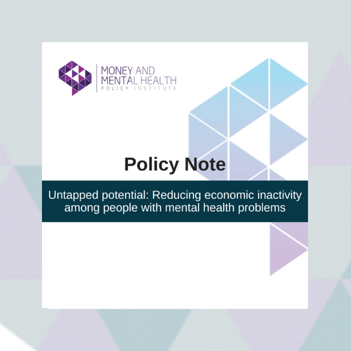 Money and Mental Health policy note page. Text reads: 
