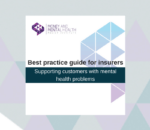 Text reads: Best practice guide for insurers. Supporting customers with mental health problems