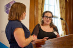Nikki Bond and Suzanne speaking at Money and Mental Health's Breaking the cycle launch event.