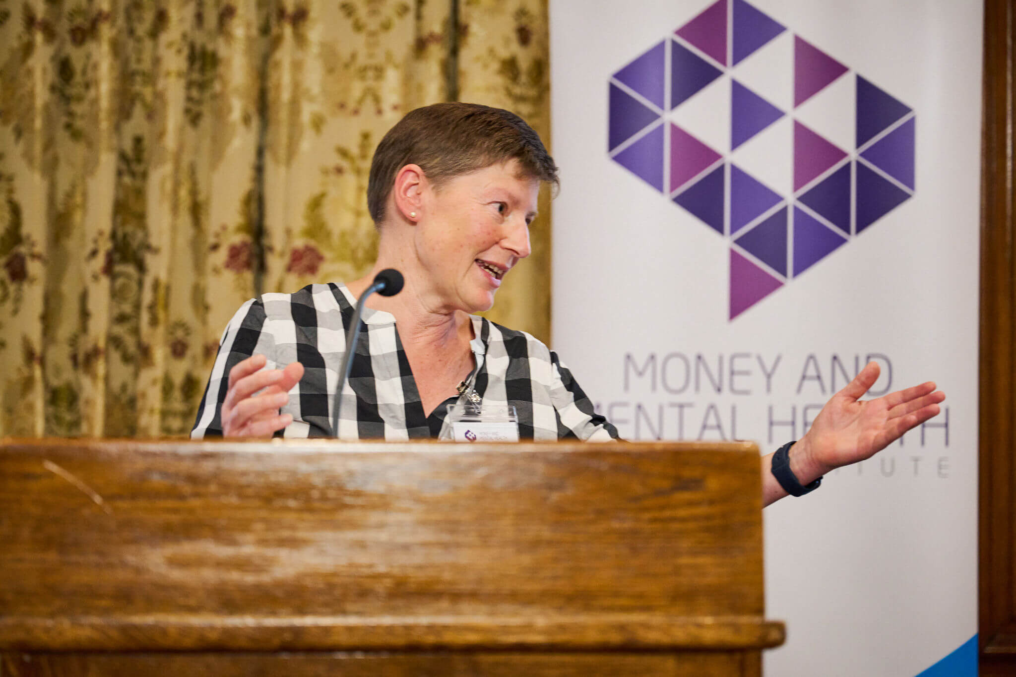 Joanna Elson CBE speaking at Money and Mental Health's Breaking the cycle launch event.