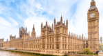 A wide angle shot of the Houses of Parliament.