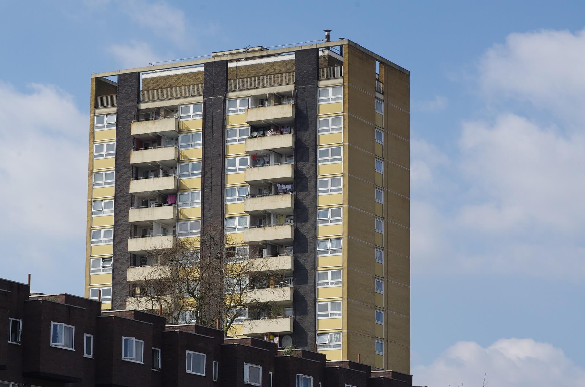 A tall high rise building