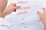 Letters stamped 'overdue', 'final notice' and 'past due'.