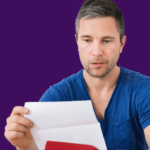 Person reading letter.