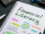 Notebook page titled 'financial literacy'
