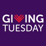 The Giving Tuesday logo on a purple background.