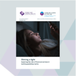 The front cover of Money and Mental Health's report, Shining a light.