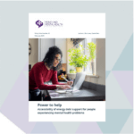 Front cover of Money and Mental Health's report, Power to help.