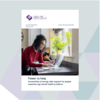 Front cover of Money and Mental Health's report, Power to help.