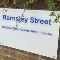 Barnsley Street Neighbourhood Mental Health Centre sign.