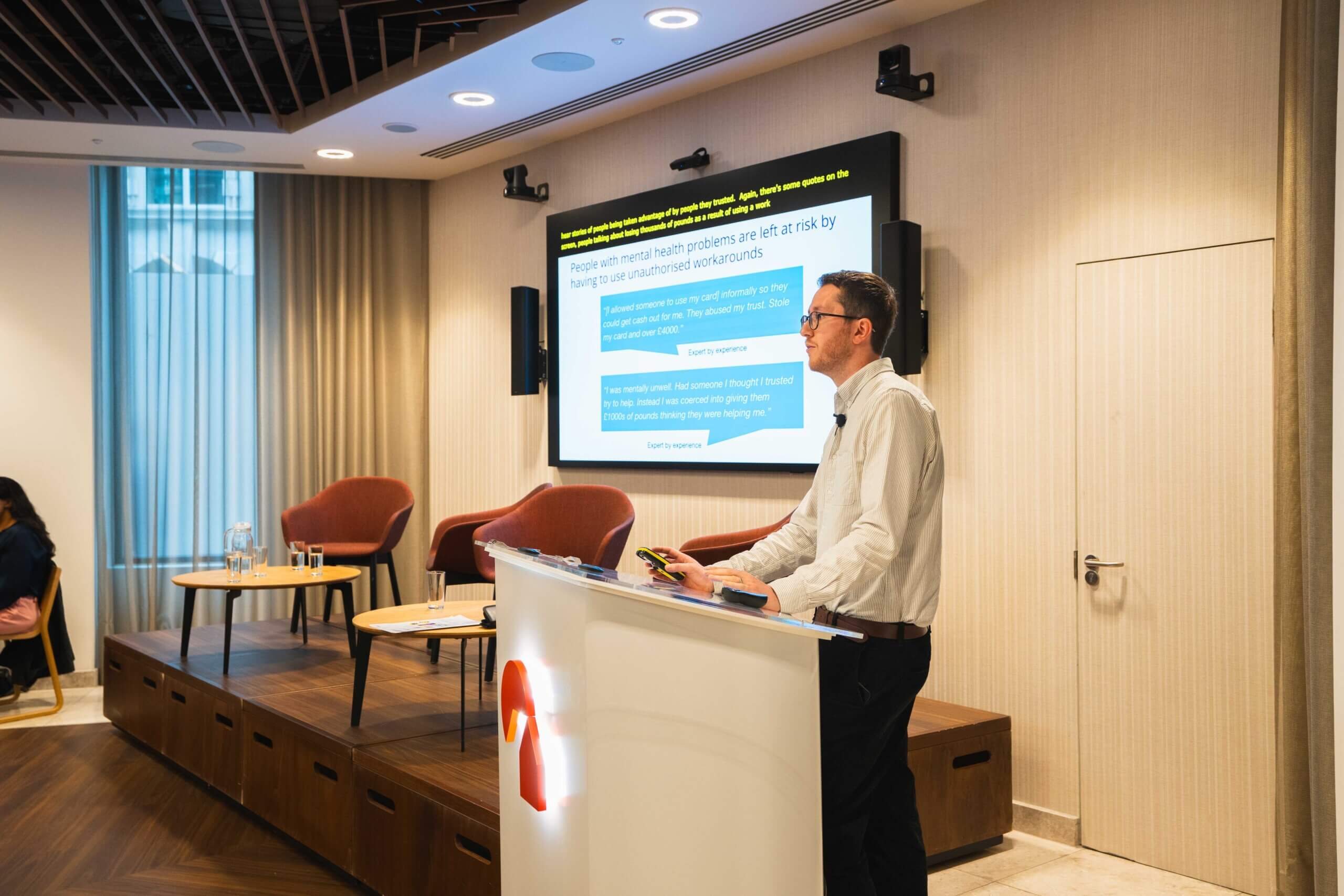 Chris Lees speaking at the launch of If I needed someone.