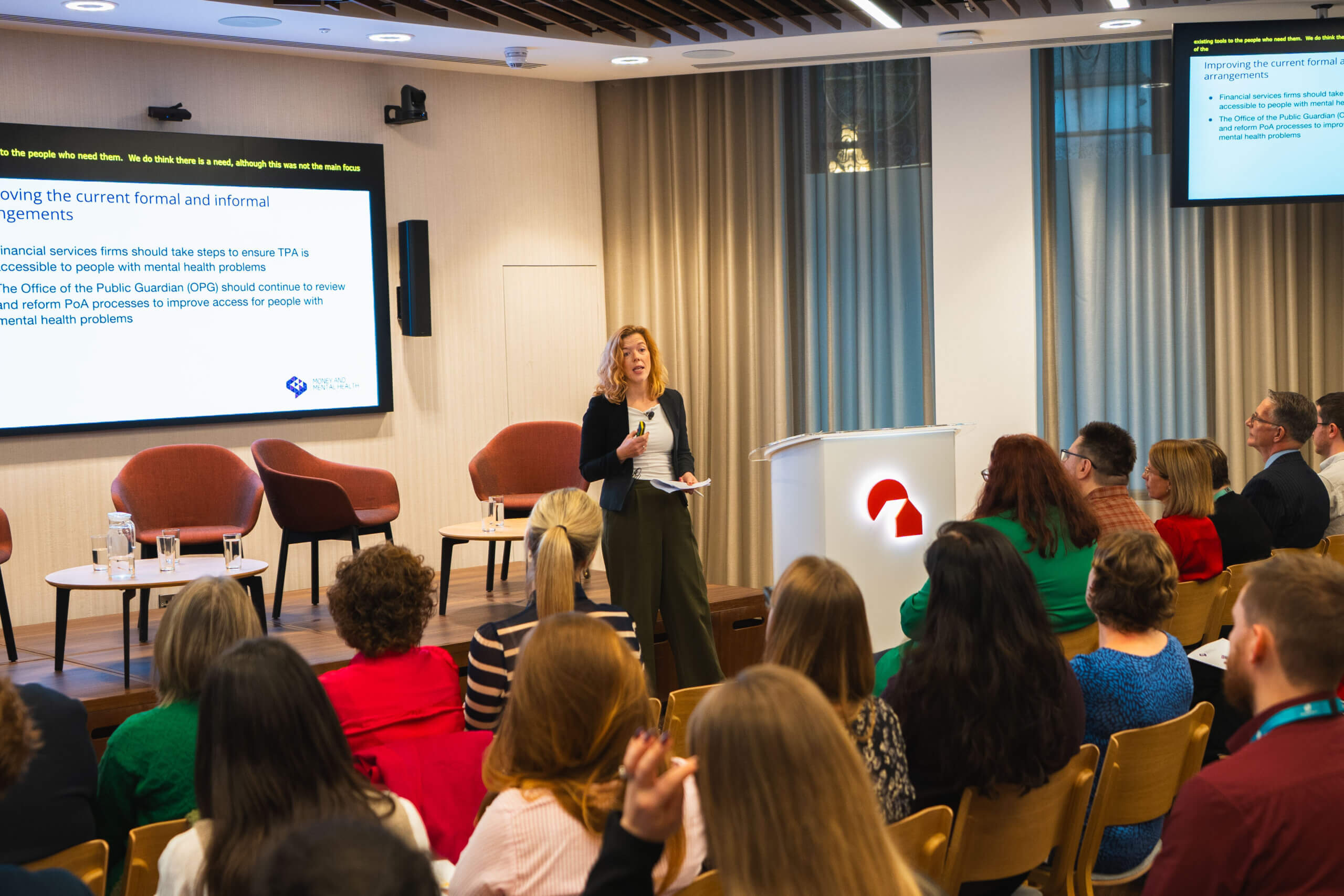 Helen Undy speaking at the launch of If I needed someone.