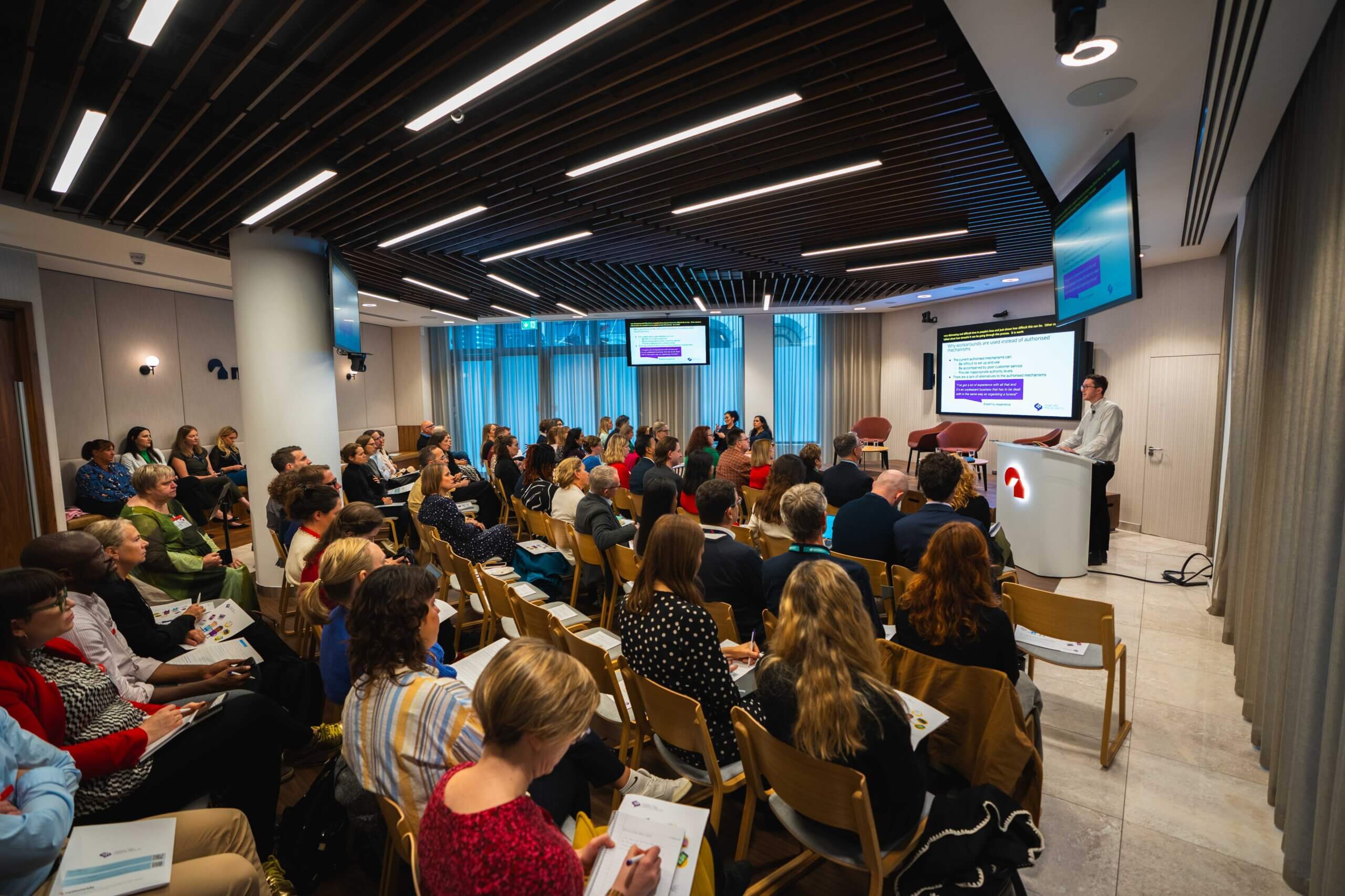 Chris Lees speaking to the audience at the launch of If I needed someone.