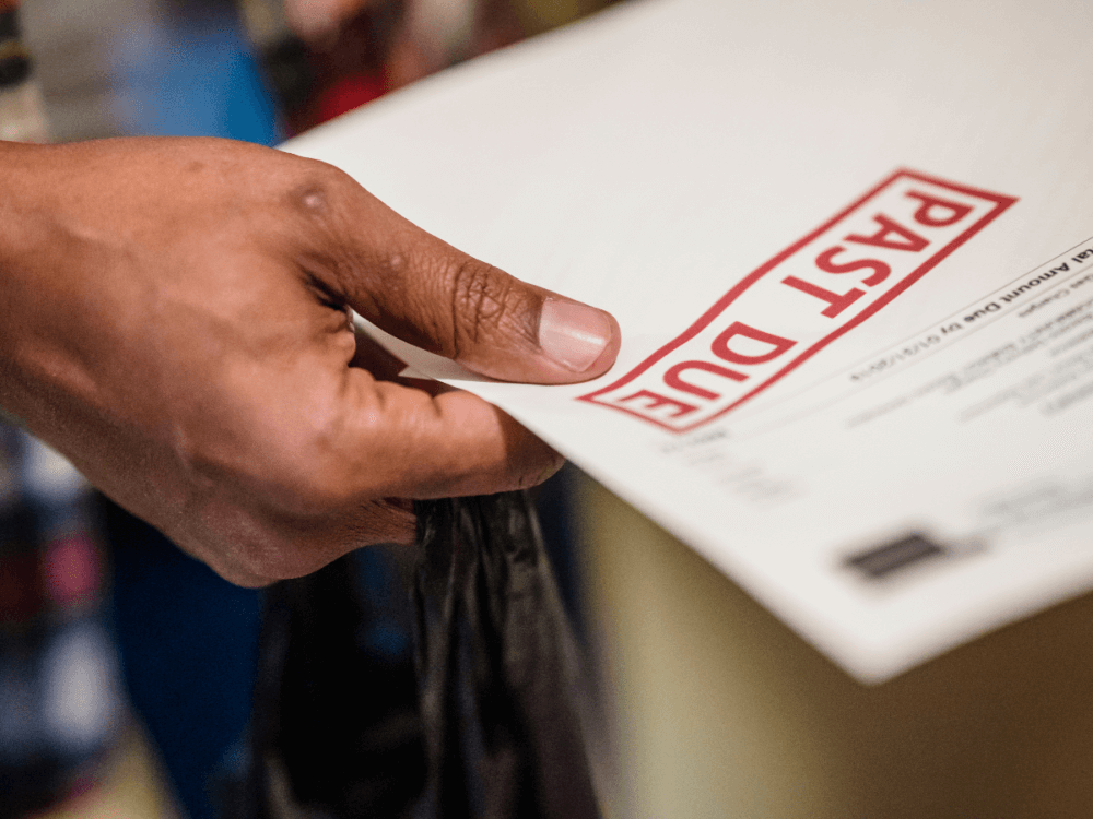 Letter saying 'past due'.