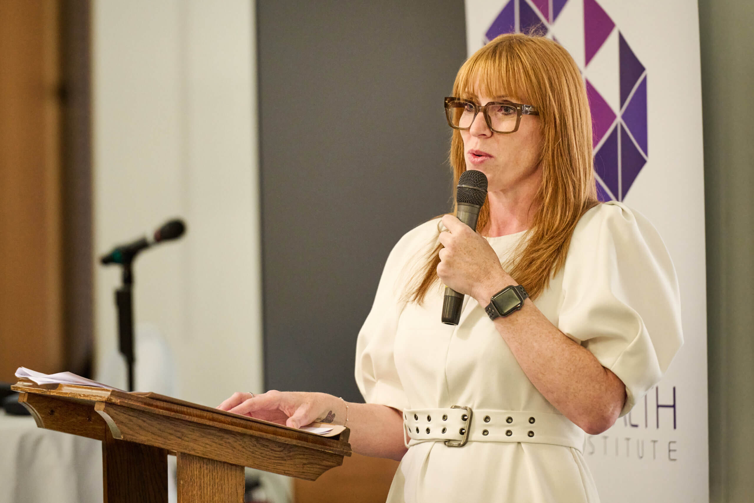 Angela Rayner MP speaking at Money and Mental Health's 10th anniversary event in Parliament.